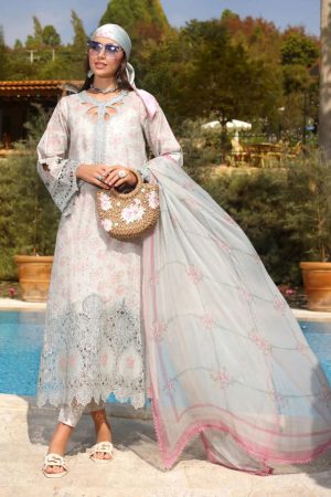 Noor by Saadia Asad Embroidered Lawn Suit Unstitched 3 Piece NSA25LC D-7 B - Summer Collection