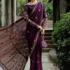 Unstitched Embroidered Chiffon Saree